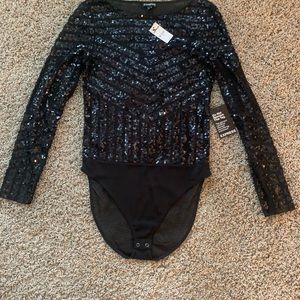 Black Sequin Bodysuit